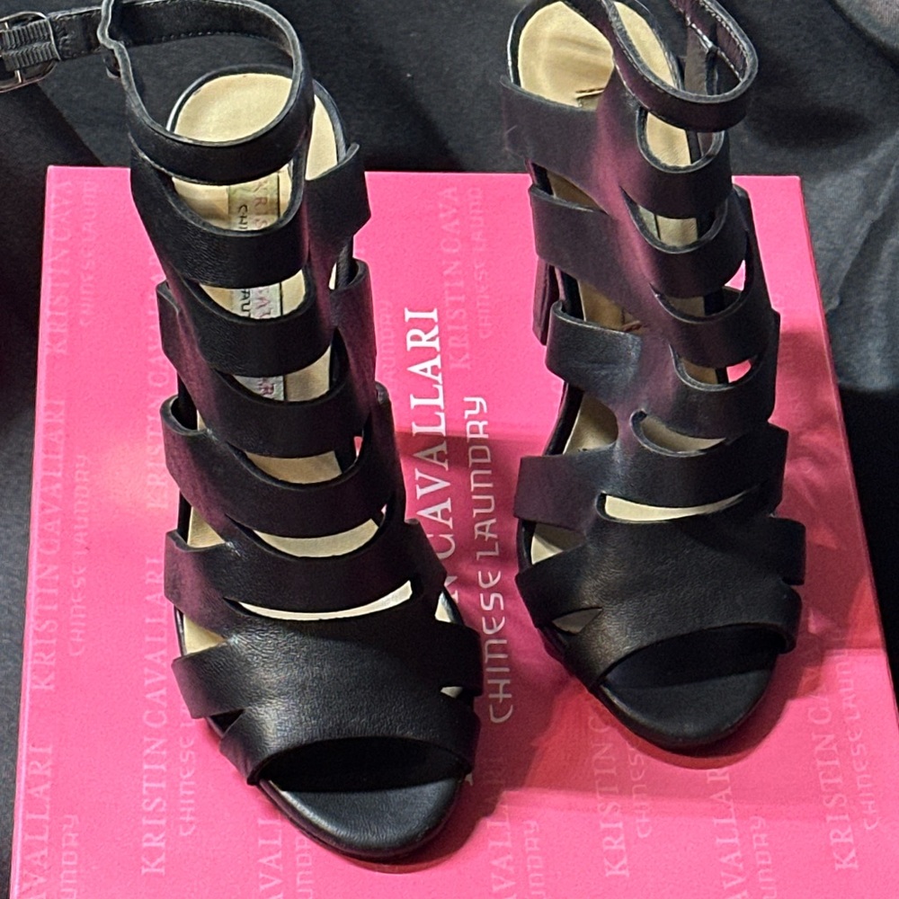 Chinese Laundry Black Strappy Heels
